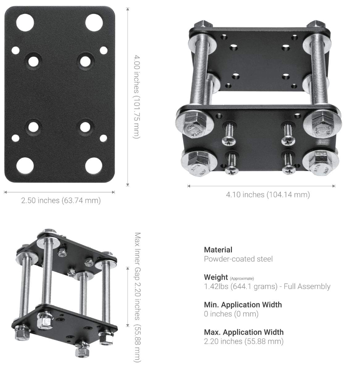 Arkon 7.25 inch Metal Robust Forklift Front Guard VESA Mount