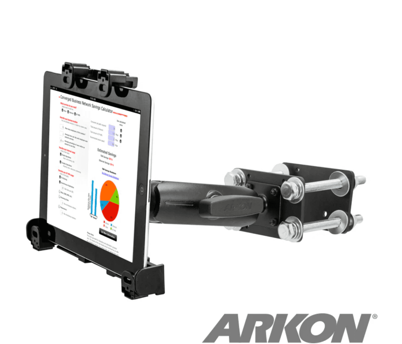 Arkon 7 inch Robust Plastic Locking Forklift Front Guard Tablet Mount