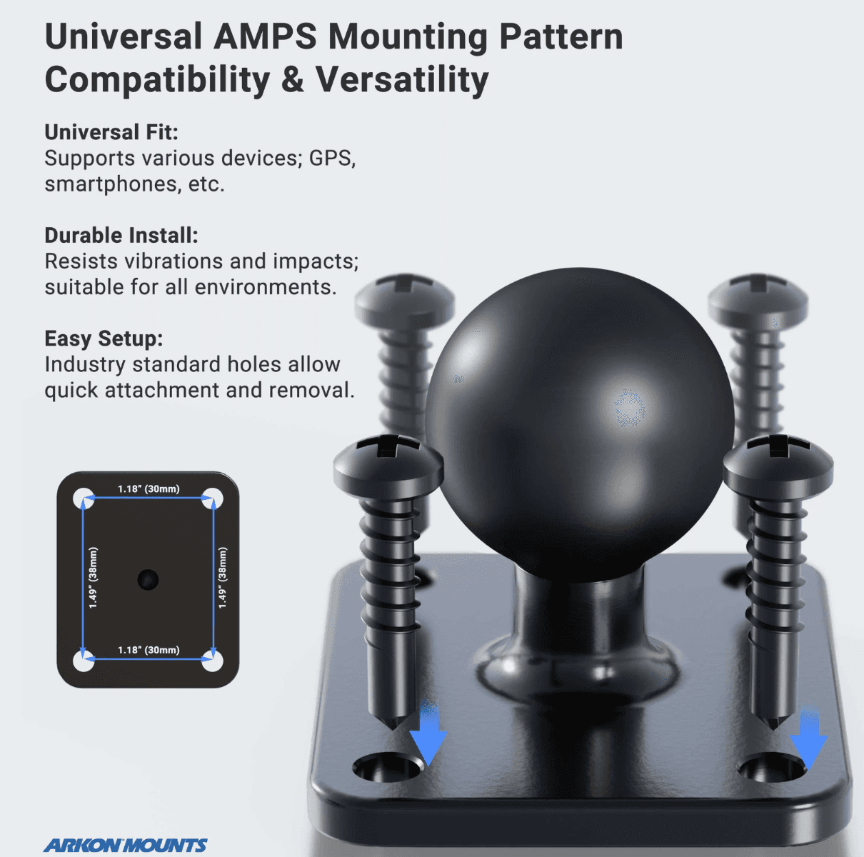 Arkon 5-inch RoadVise® Ultra Forklift Front Guard Guard Bracket Phone and Tablet Mount