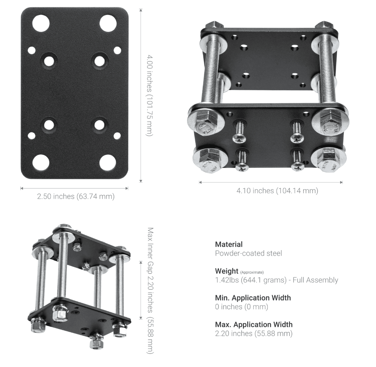 Arkon 5-inch RoadVise® Ultra Forklift Front Guard Guard Bracket Phone and Tablet Mount