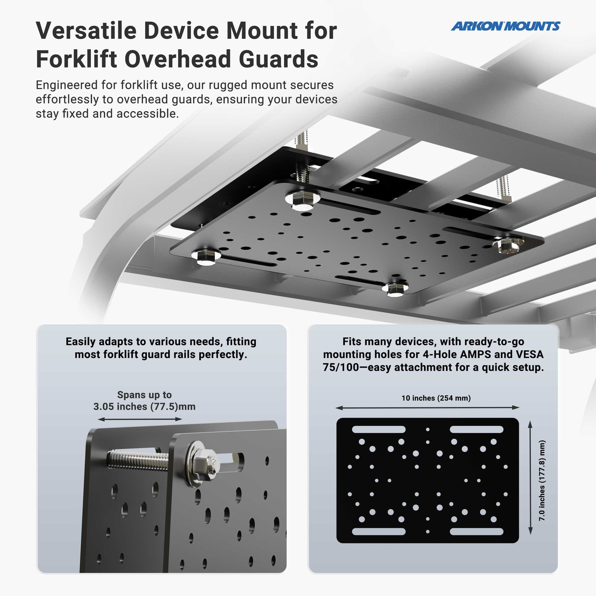Arkon 38mm Metal Robust™ Forklift VESA Mount
