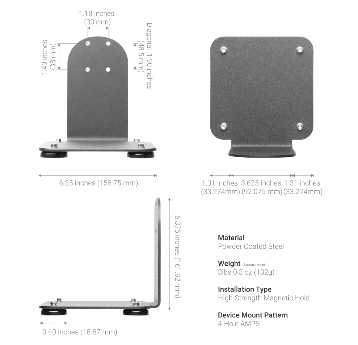 Arkon SteadyMag™ Magnetic Mount System with RoadVise® Ultra Phone Holder