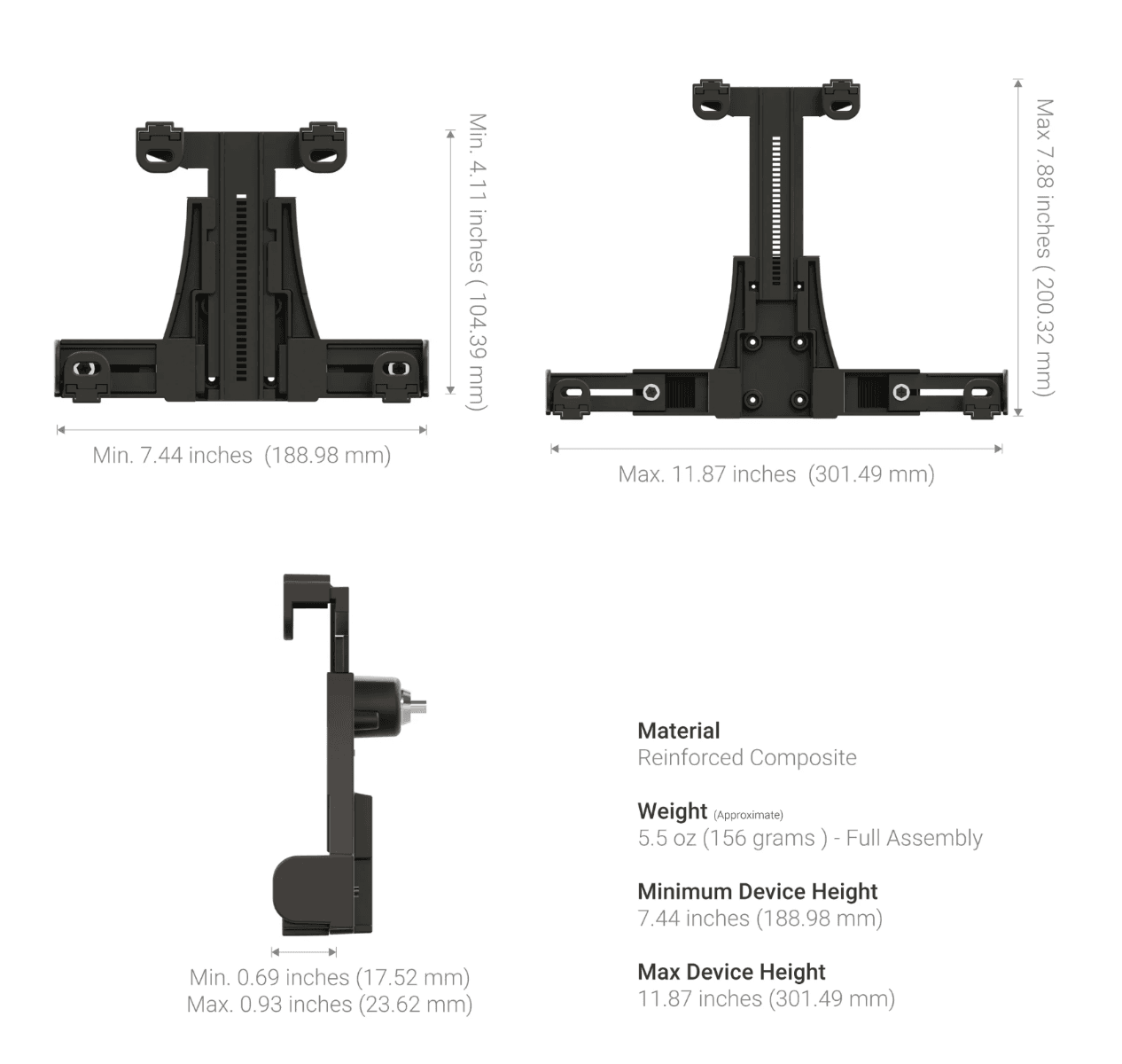 Arkon SteadyMag™ Magnetic Mount System with Locking Tablet Mount