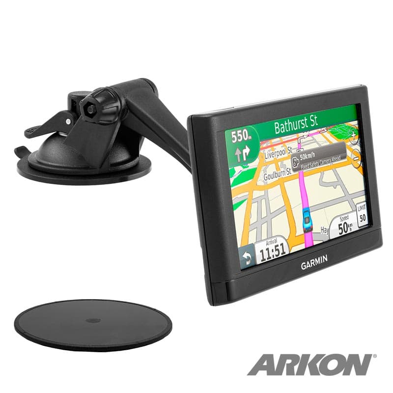 Arkon Garmin Nuvi Mount Flat Surface Sticky Suction Mount Bundle