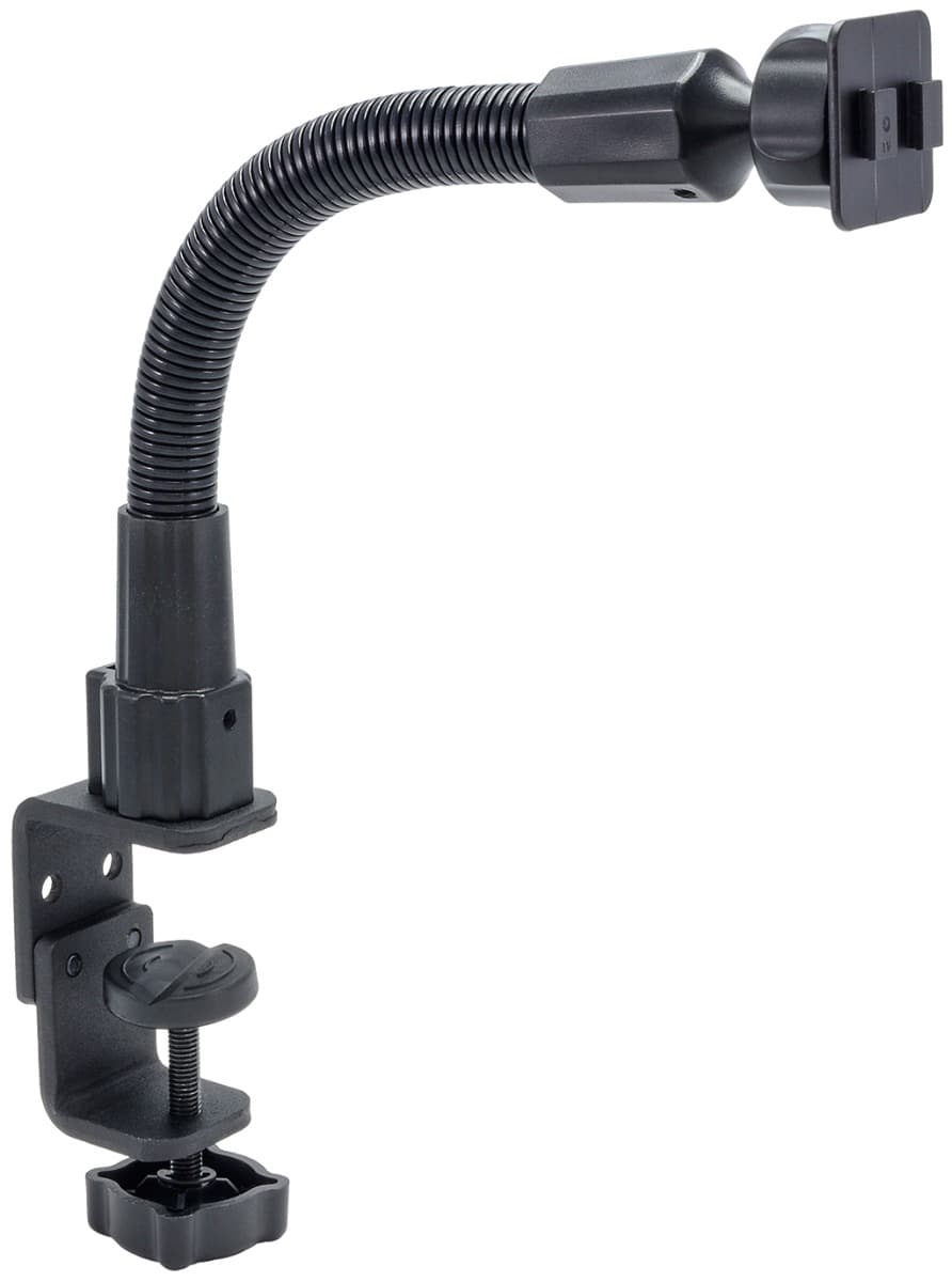 Arkon Pedestal 12in C-Clamp Style Heavy Duty Steel Mount with Flexible Gooseneck and Dual T Head