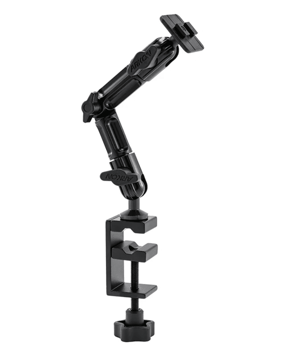 Arkon Heavy-Duty Multi-Angle Clamp Mount with 8 inch Arm - Dual-T Compatible