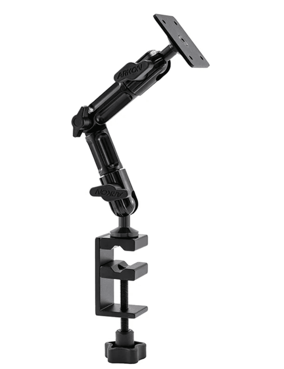 Arkon Heavy-Duty Multi-Angle 4-Hole AMPS Clamp Mount with 8 inch Arm