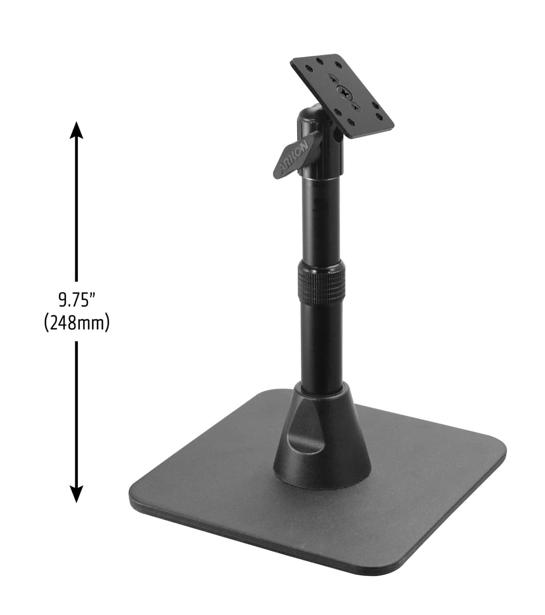 Arkon Heavy Duty Pedestal Weighted Base w/ Telescoping 7.5in to 9.75in Height Adjustable Shaft & AMPS Head