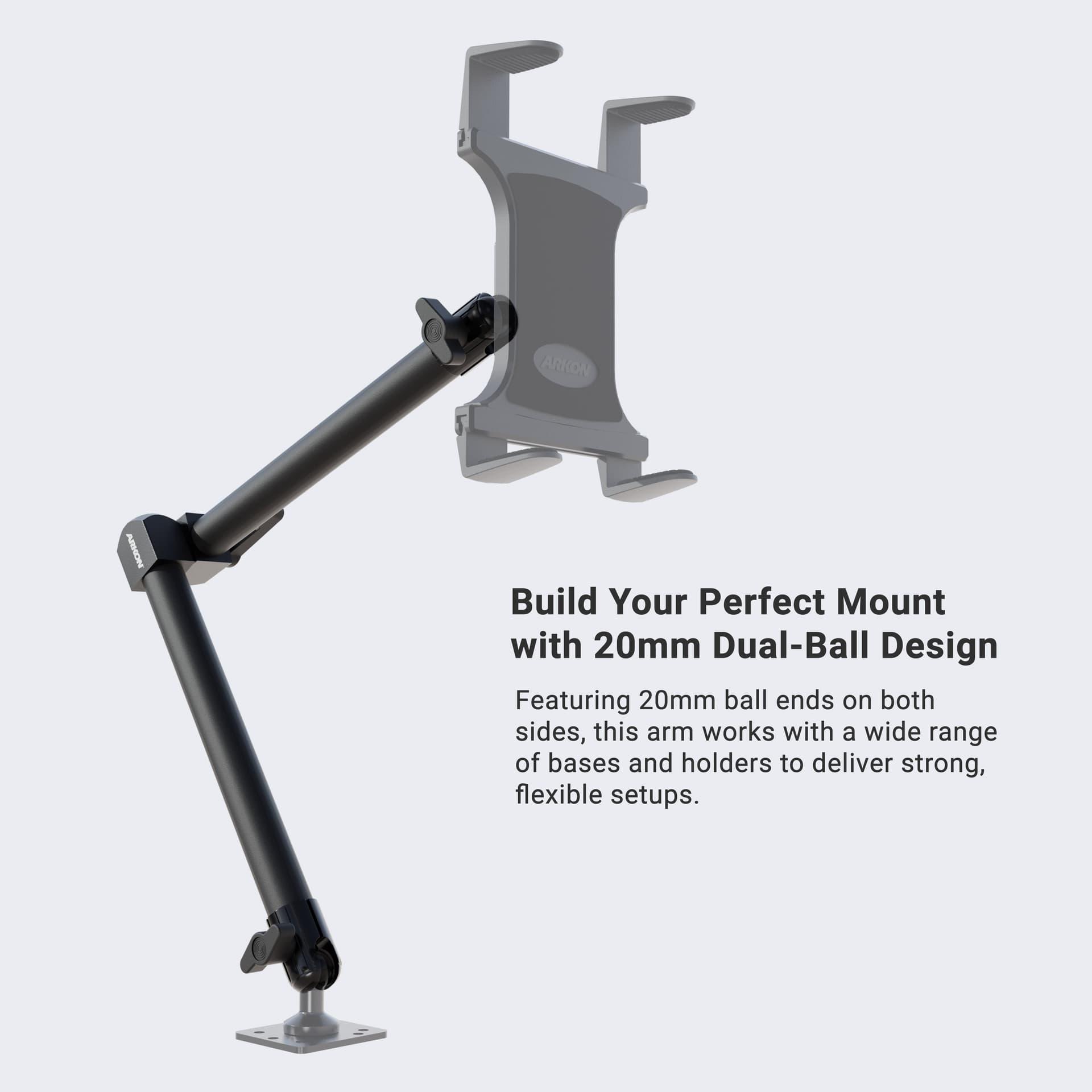 Arkon Dual 20mm Ball Socket Adjustable Pivot Arm - Image 3