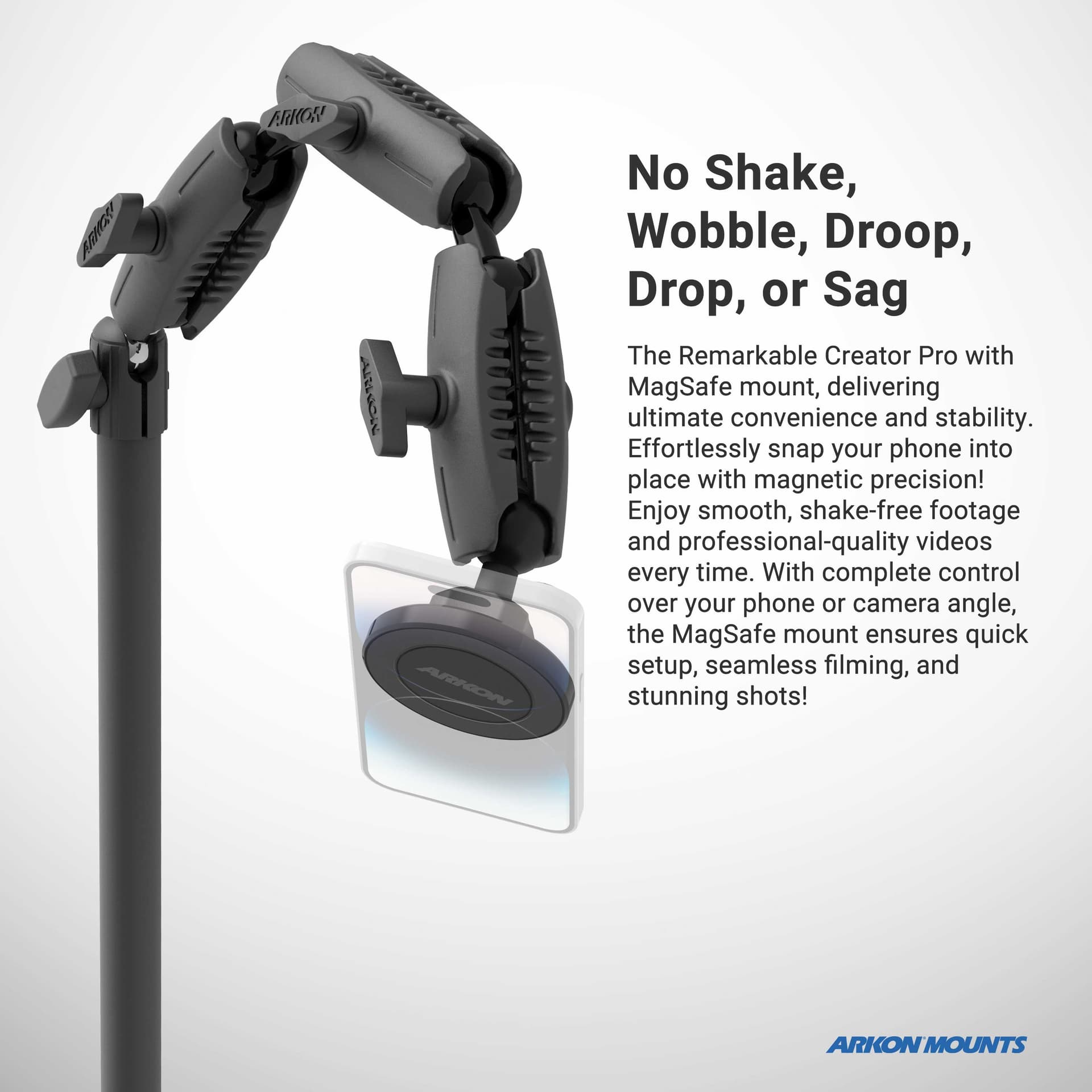 Arkon Remarkable Creator™ Pro Mount with MagSafe Compatible Holder - Image 9