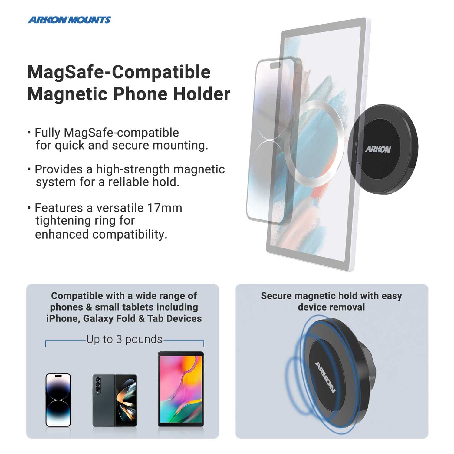 Arkon Remarkable Creator™ Pro Mount with MagSafe Compatible Holder - Teal