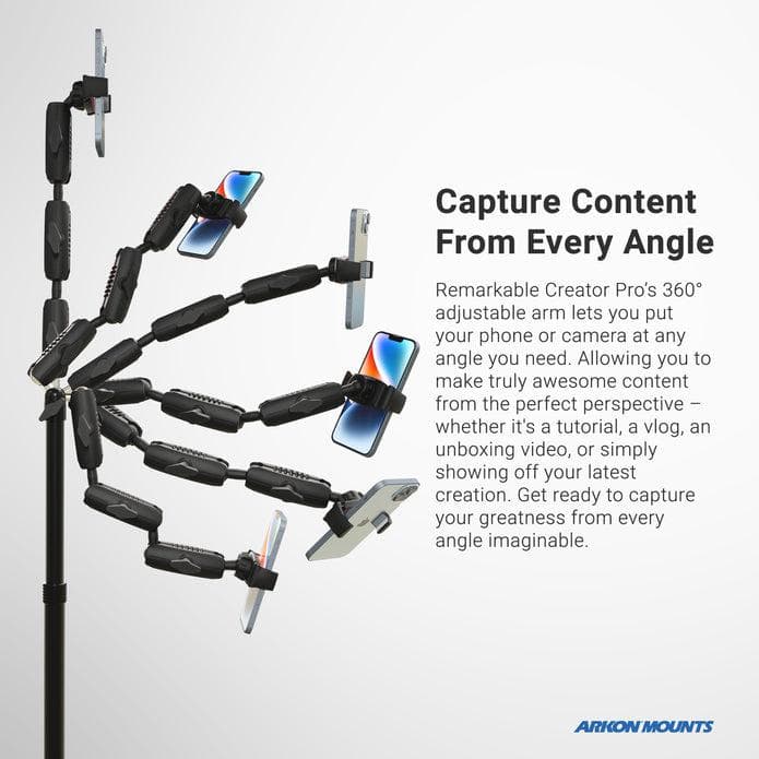 Arkon Remarkable Creator™ Pro Mount for Phone or Camera with Pink Extension Pole