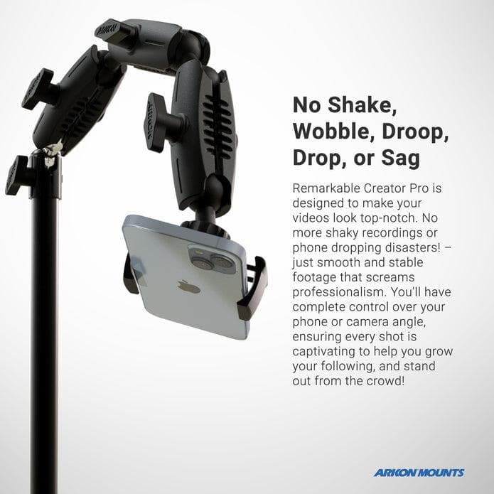 Arkon Remarkable Creator™ Pro Mount for Phone or Camera with Teal Extension Pole