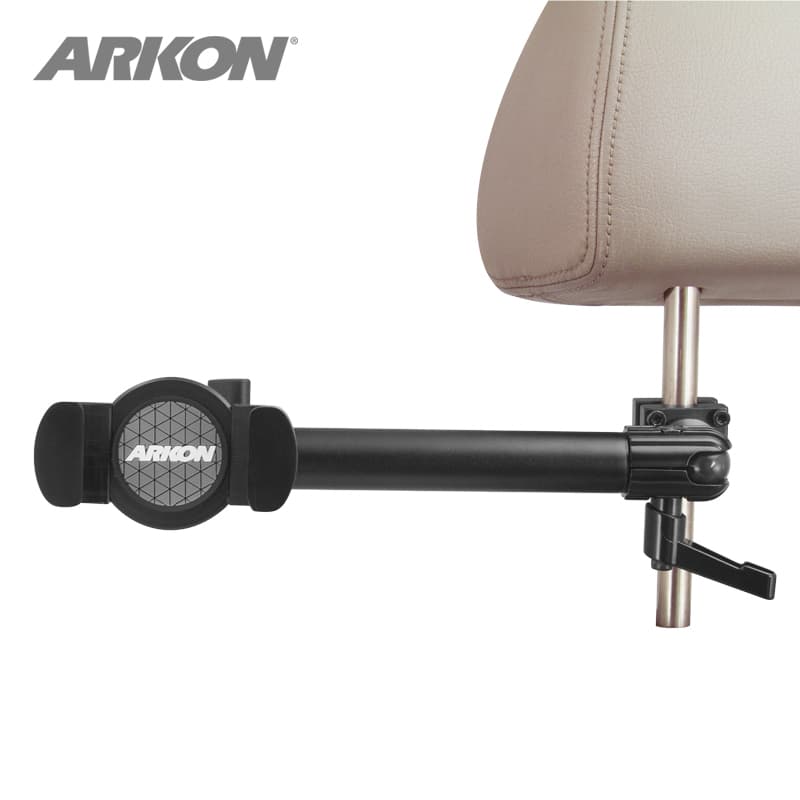 Arkon Headrest Mount with 10in Adjustable Arm and RoadVise Phone and 8in Tablet Holder