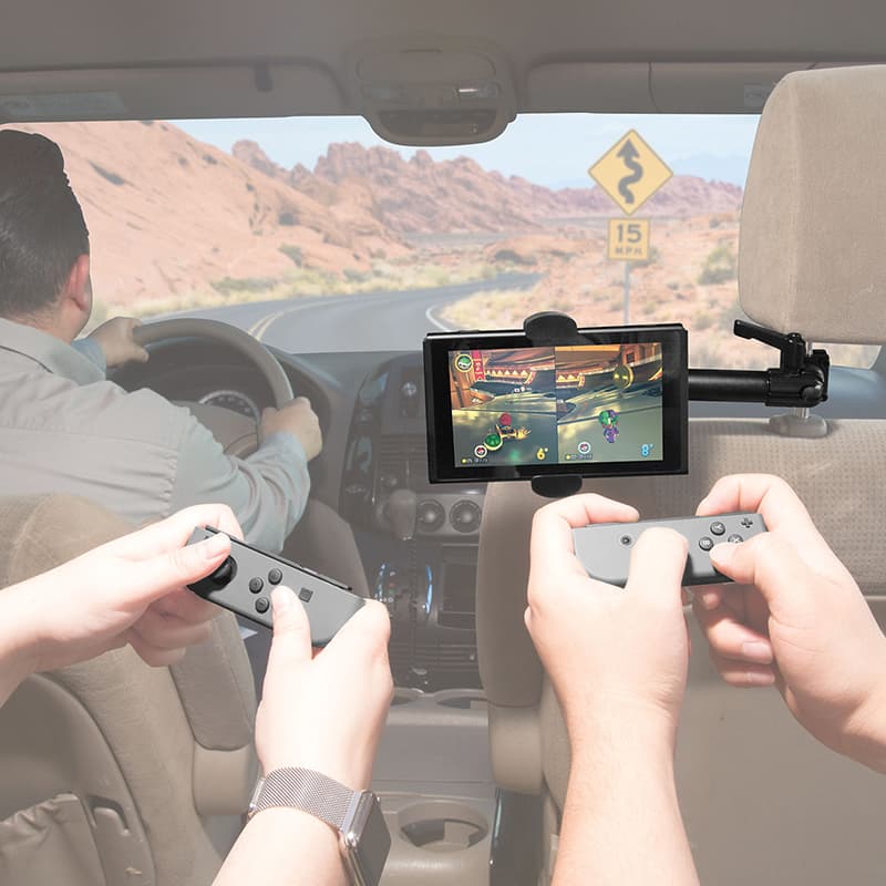 Arkon Headrest Mount with 10in Adjustable Arm and RoadVise Phone and 8in Tablet Holder