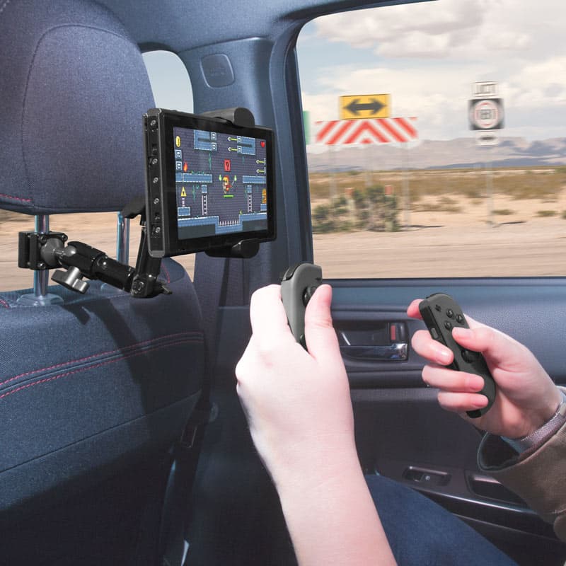 Arkon Headrest Mount with Multi-Angle Pedestal and RoadVise Phone and 8in Tablet Holder
