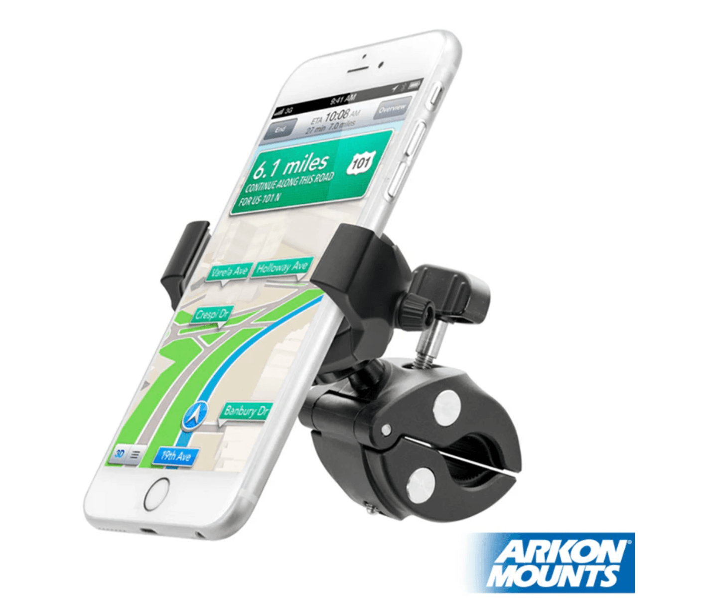 Arkon RoadVise® Ultra Phone and Tablet Clamp Post Mount for Handlebars and Posts