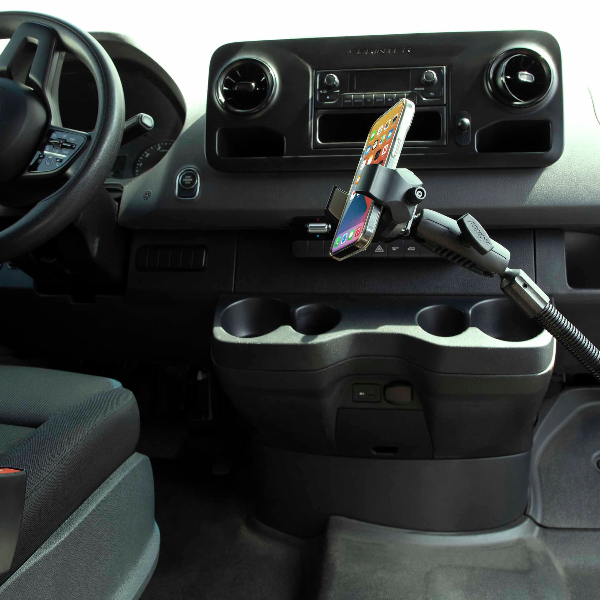 Arkon RoadVise® Ultra Holder with Shaft Arm and 18" Seat Rail Mount - Image 8