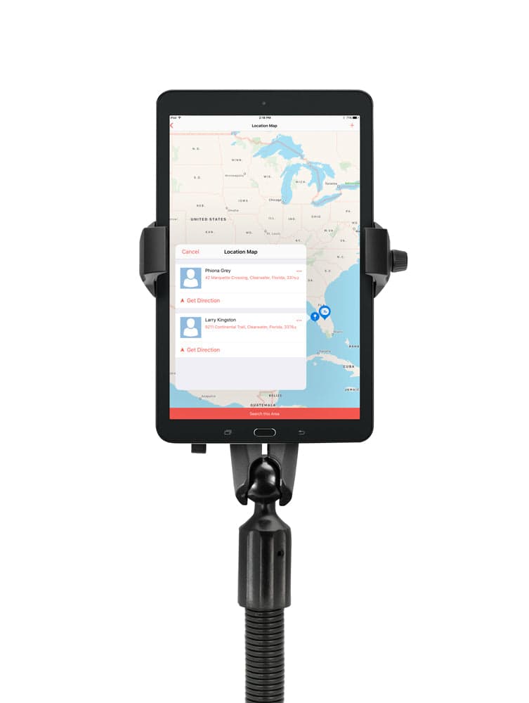 Arkon RoadVise® Ultra Holder with Shaft Arm and 18" Seat Rail Mount - Image 5