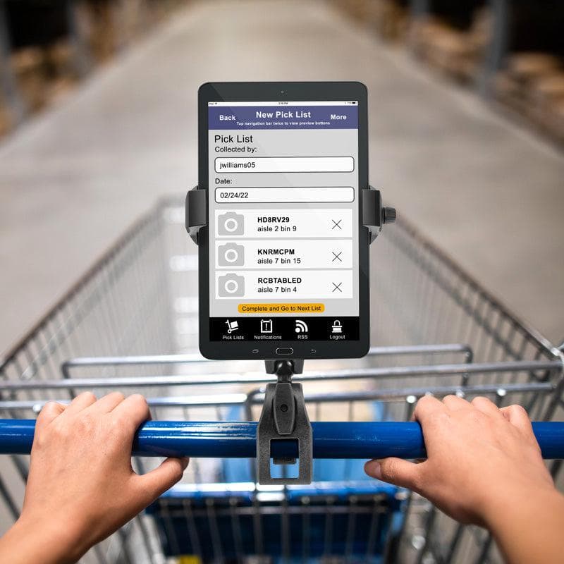 Arkon RoadVise® Ultra Clamp Phone and Tablet Mount with Security Knob and Two Shaft Arms