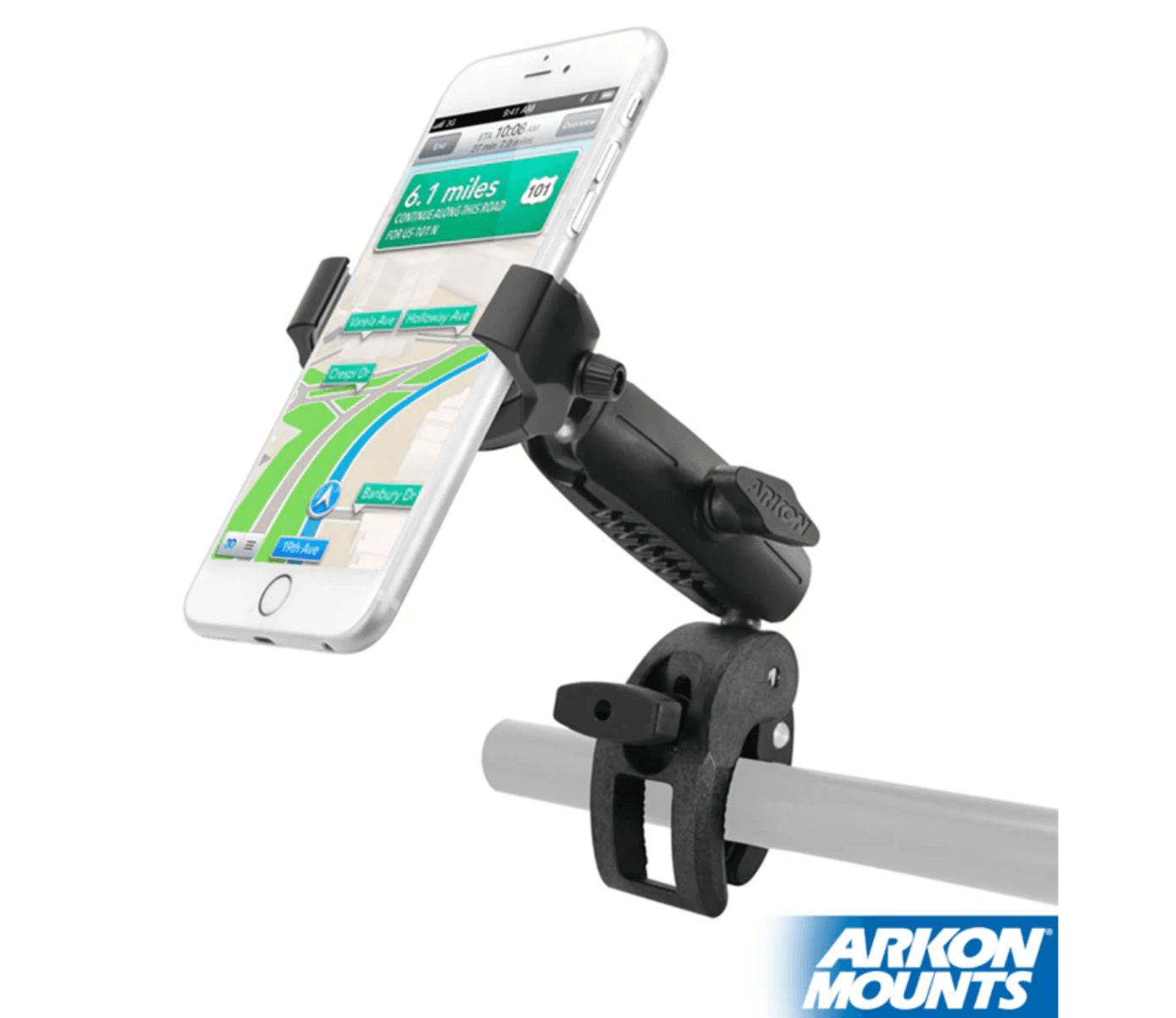 Arkon RoadVise® Ultra Clamp Phone and Tablet Mount with Security Knob and Two Shaft Arms