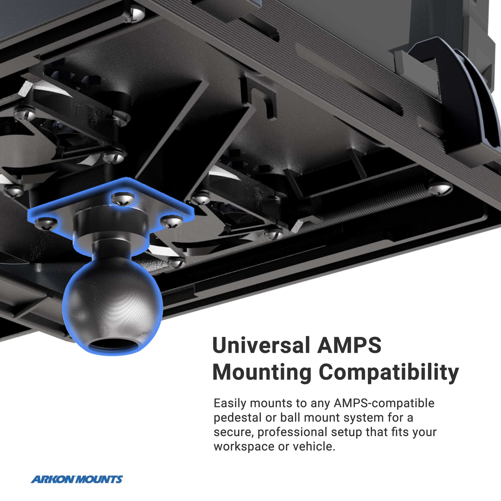Arkon Heavy-Duty Laptop Holder with Optional Cooling Fan - With Cooling Fan