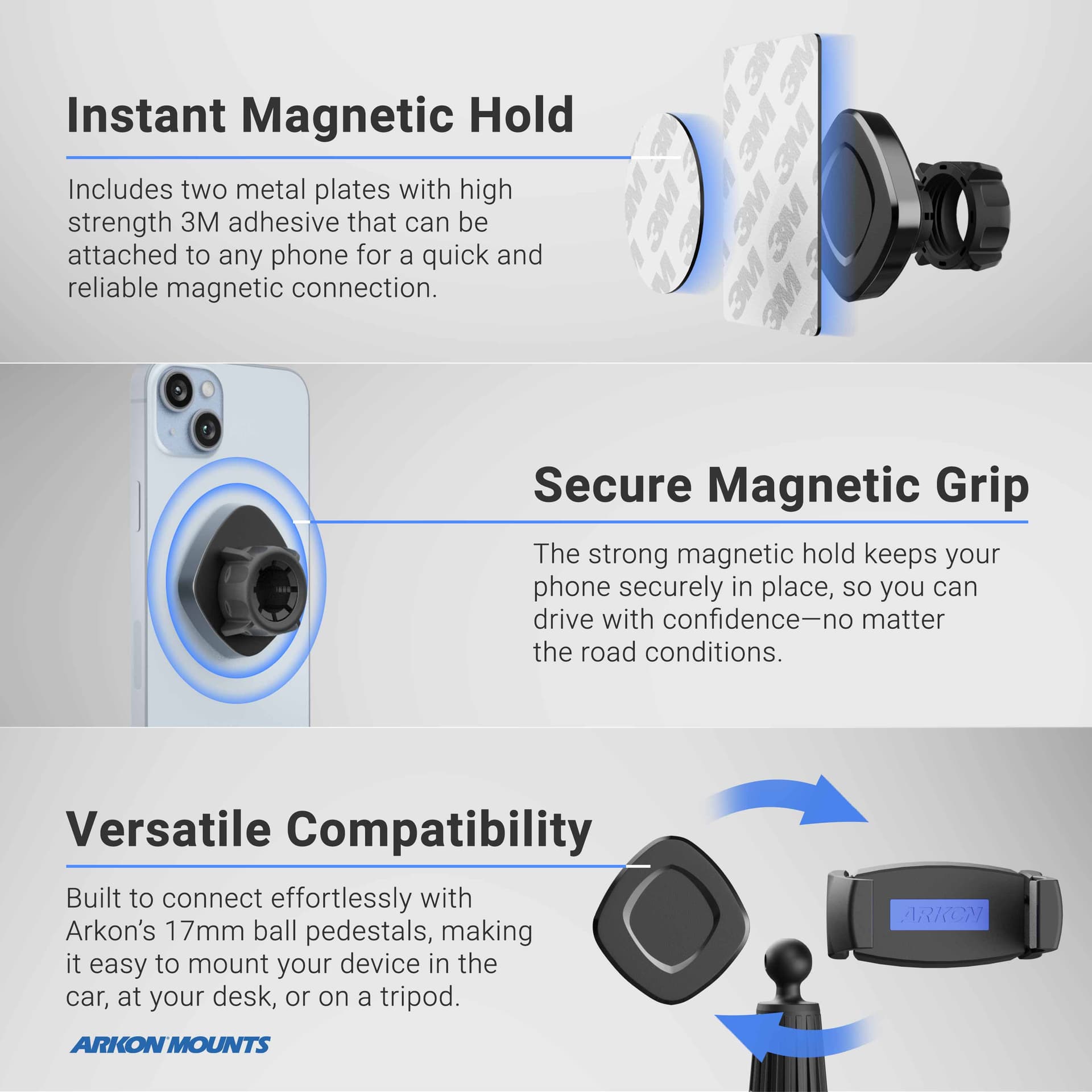 Arkon Magnetic Holder with Suction Mount - Image 3