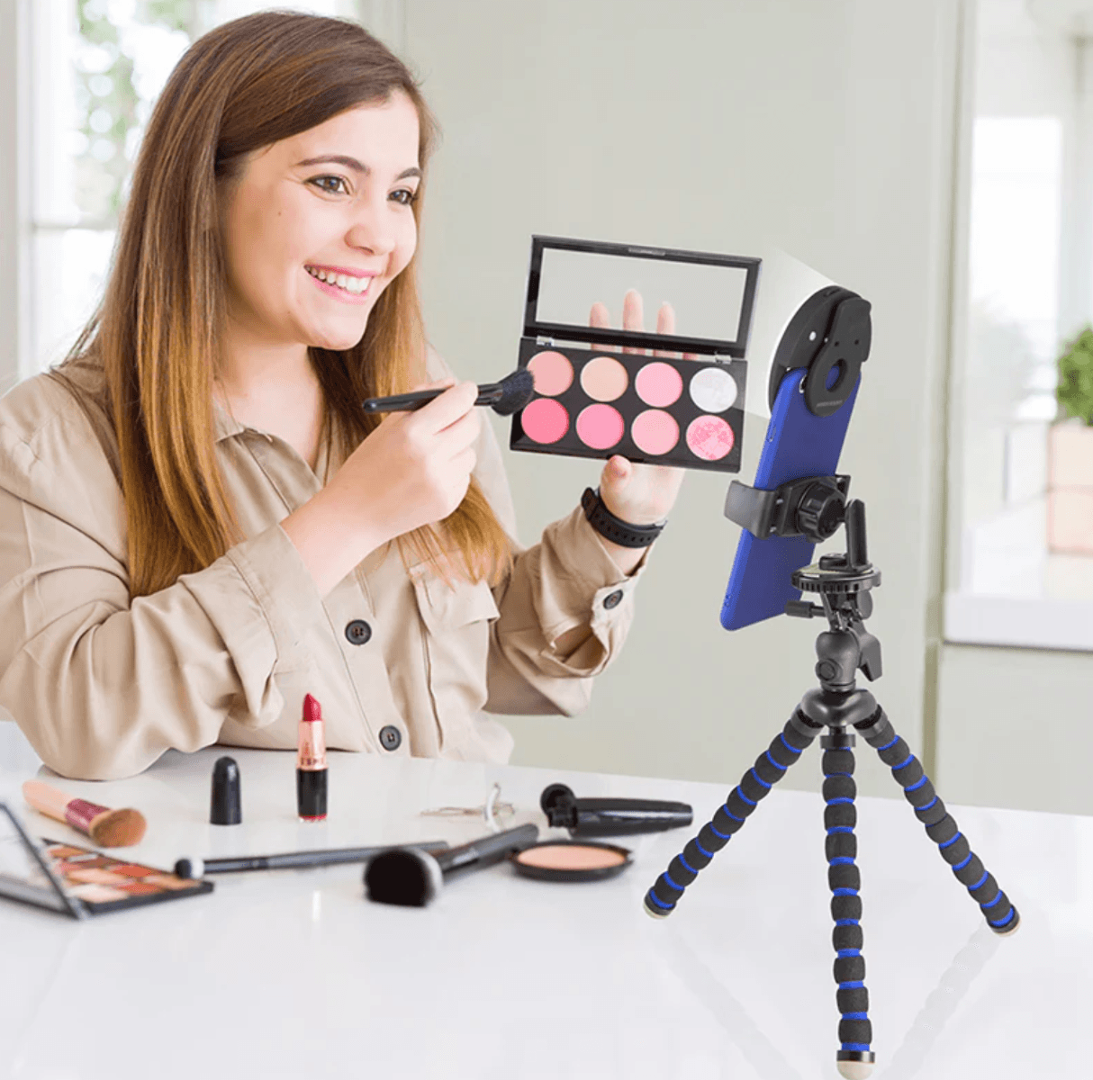 Arkon Phone Tripod Mount and LED Ring Light Bundle