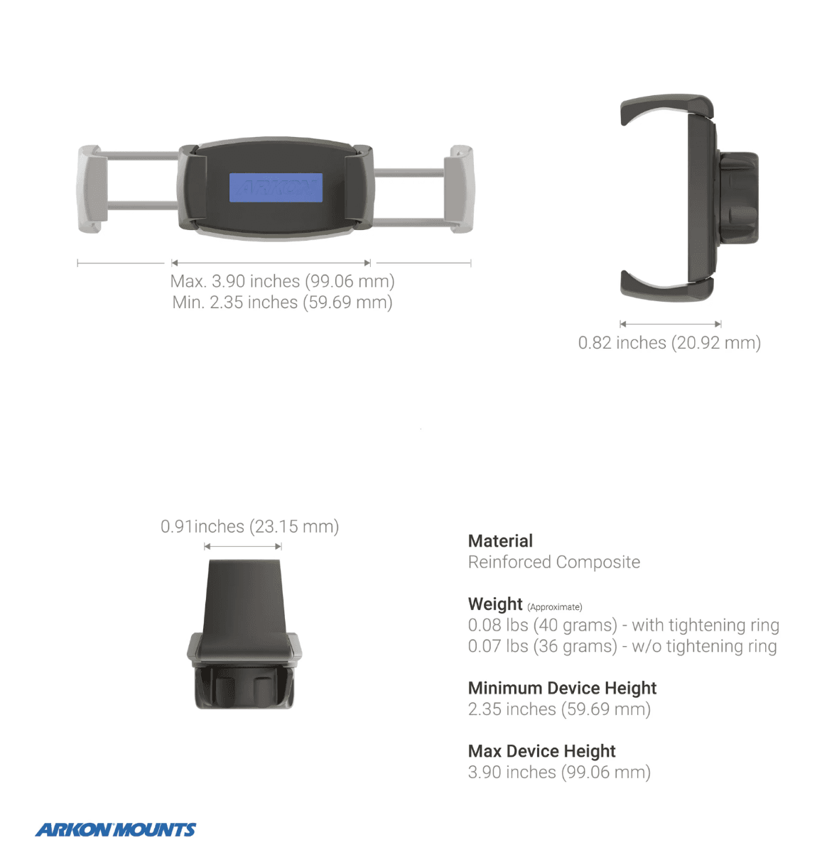 Arkon Phone Tripod Mount and LED Ring Light Bundle
