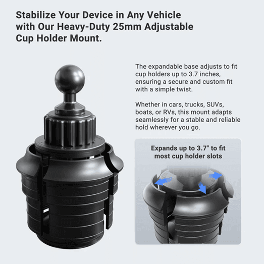 Arkon Mobile Grip 5 Holder with Cup Holder Mount