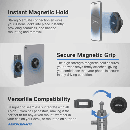 Arkon Magnetic Phone Holder with Vent Mount - MagSafe Compatible