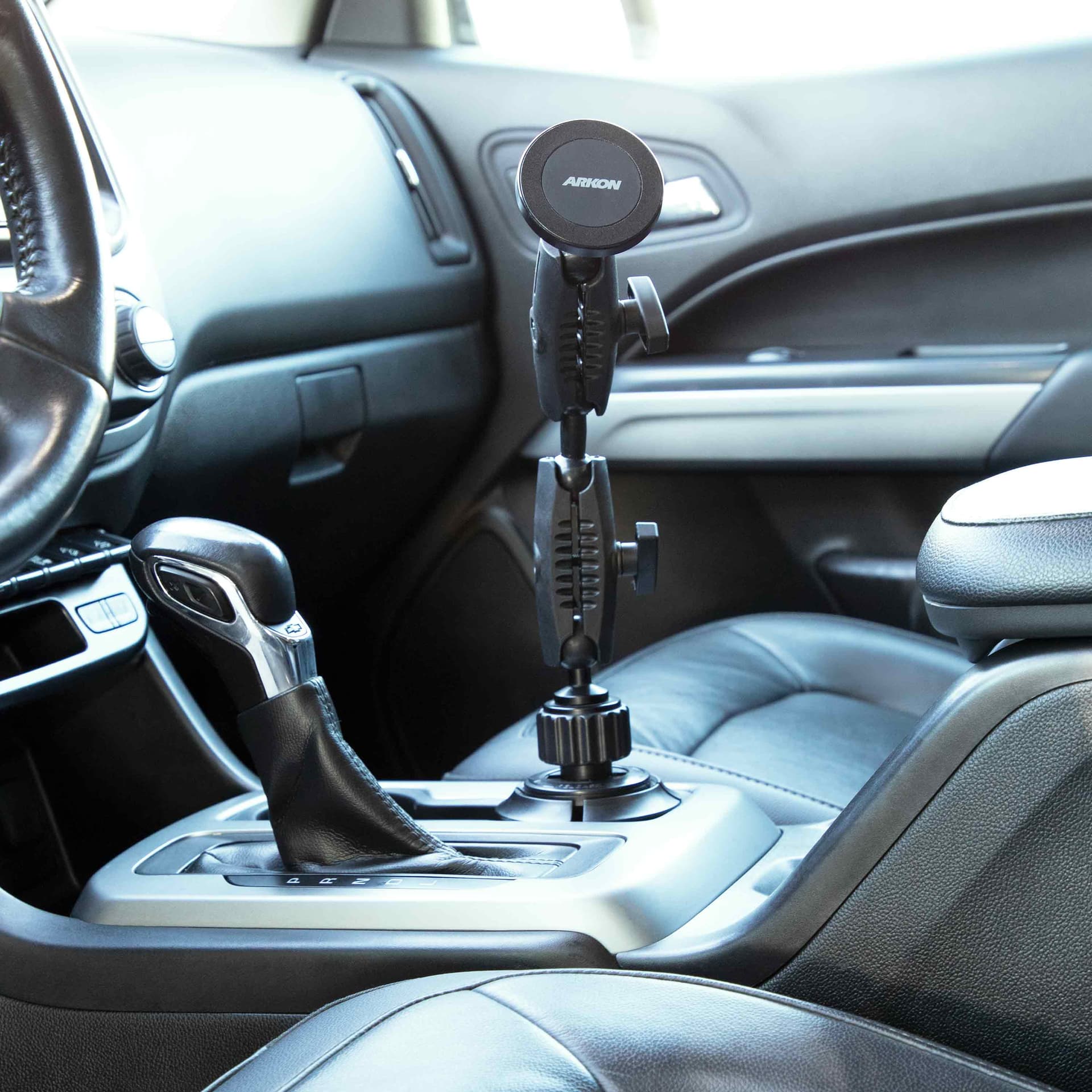 Arkon Magnetic Phone Holder with Cup Holder Mount and Dual 25mm Shaft Arm – MagSafe Compatible - Image 2