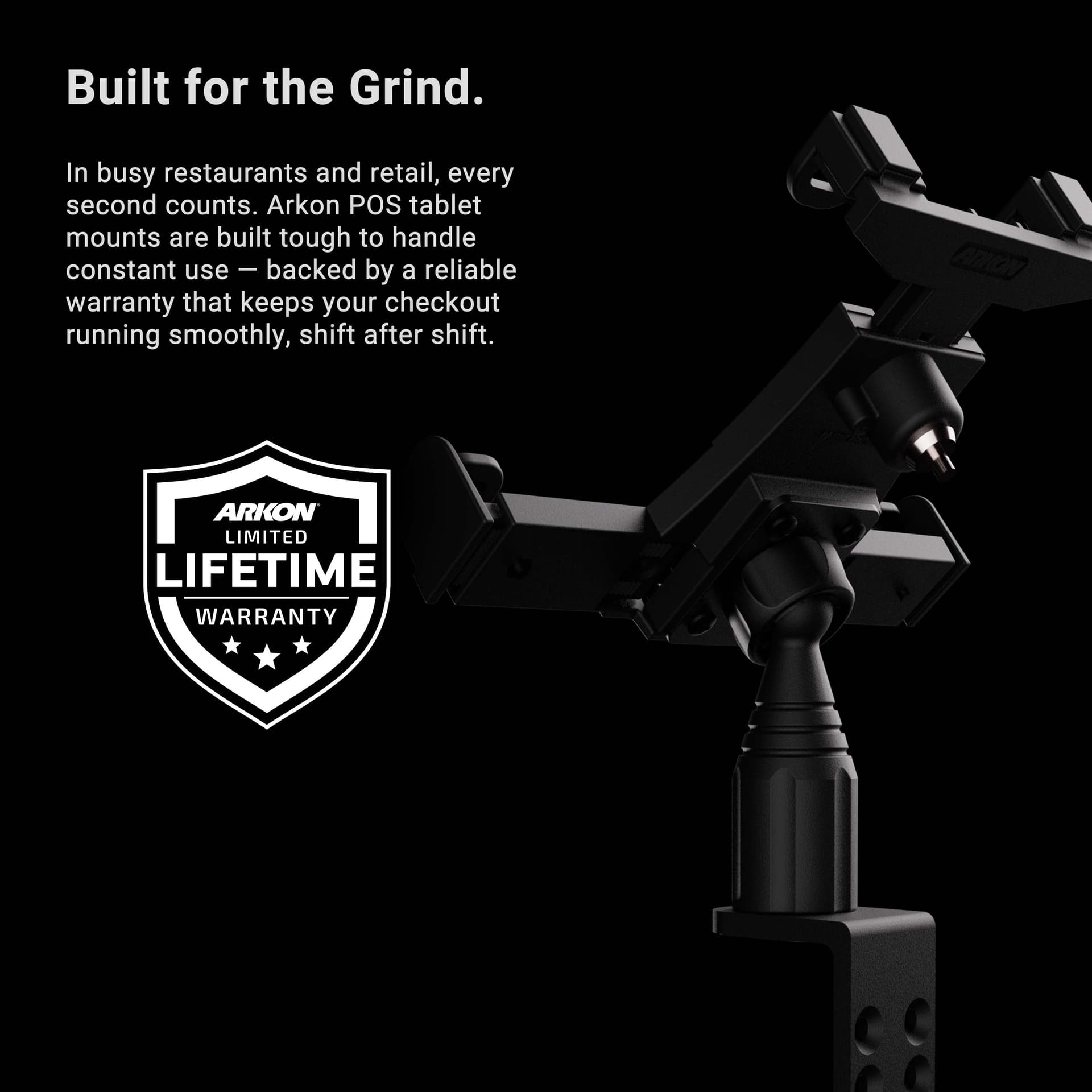 Arkon LockVise™ Locking POS Tablet Mount with Clamp Mount - Image 8