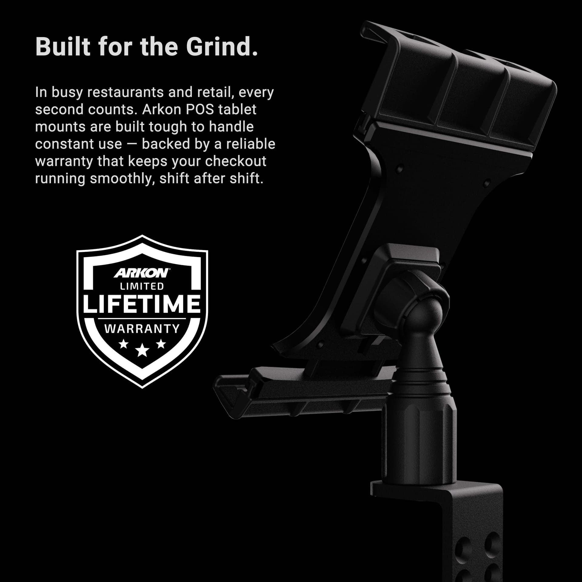 Arkon Slim-Grip® Ultra Pro POS Tablet Mount with 4" Arm - Image 8