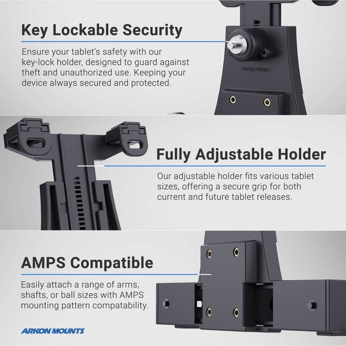 Arkon LockVise™ POS Drill-Base Locking Tablet Mount - Image 8