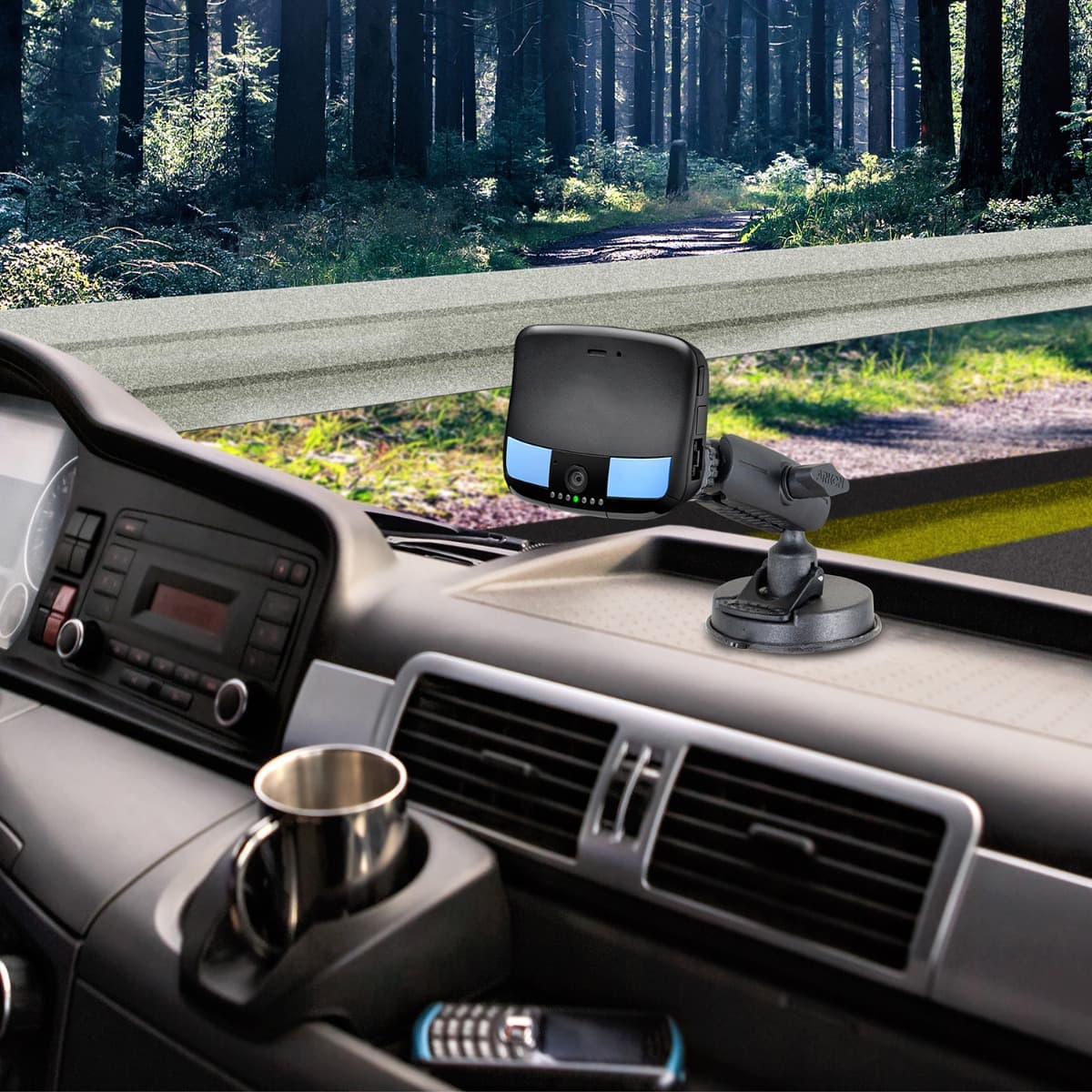 Arkon Robust Mount Series - Sticky Suction Windshield or Dash Camera Mount with Dash Disk