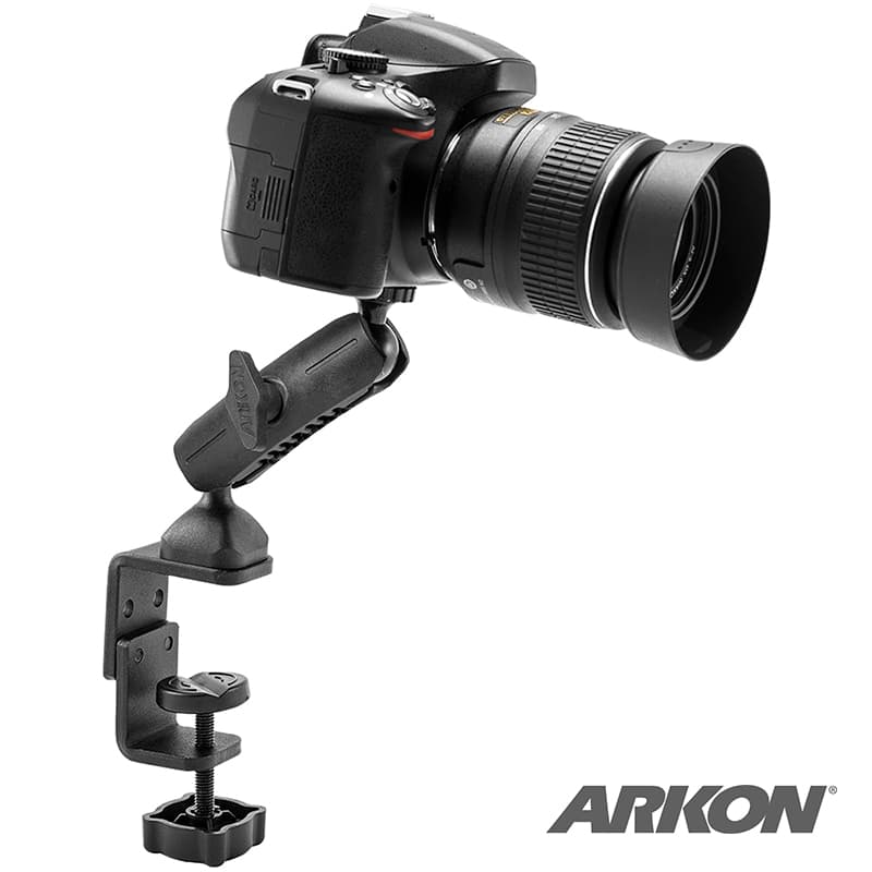 Arkon Robust Mount Series Heavy-Duty C-Clamp Mounting Pedestal with 1/4in-20 Camera Head
