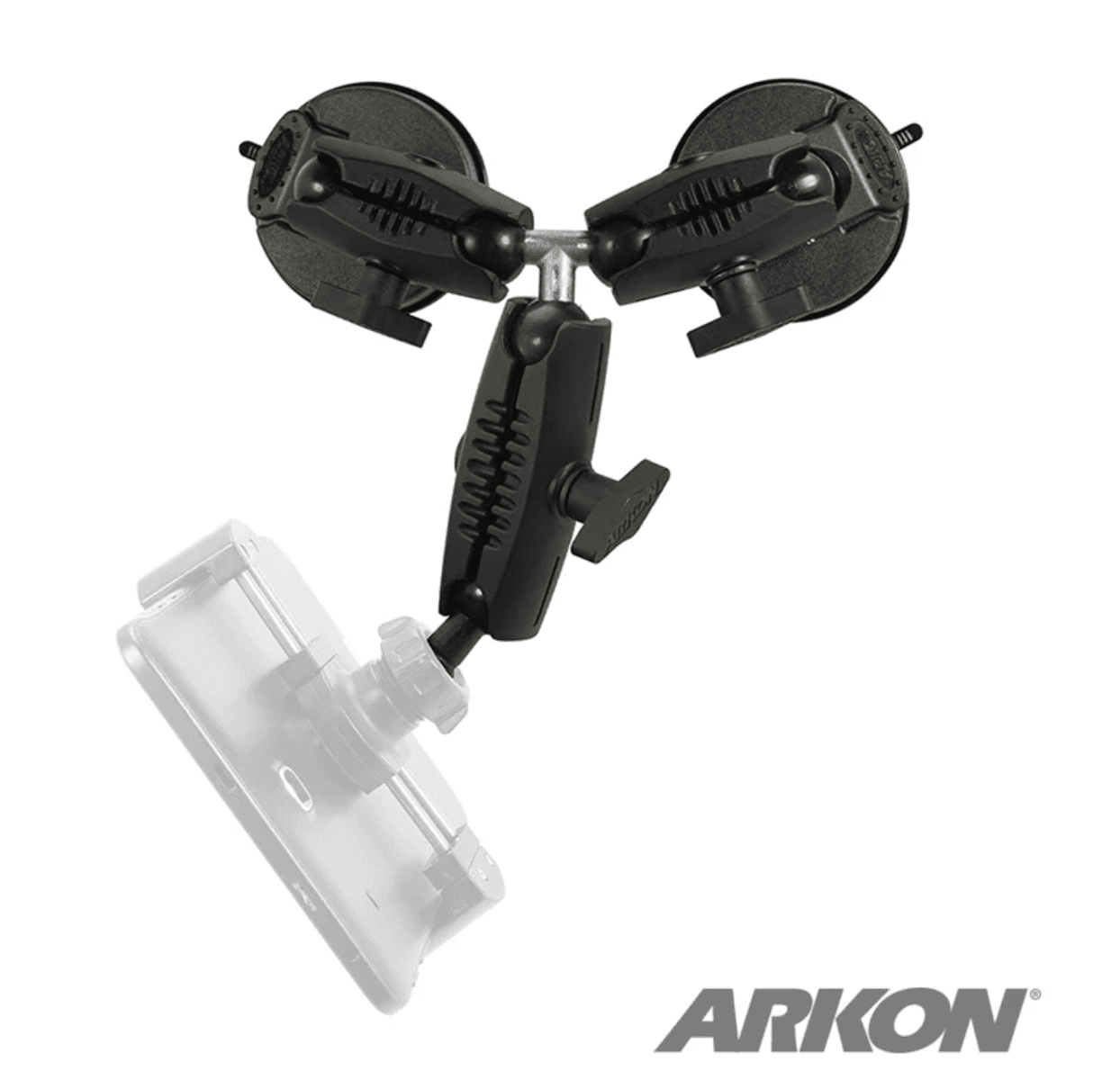 Arkon Triple Robust Double Windshield Suction Mount - 17mm Ball Compatible