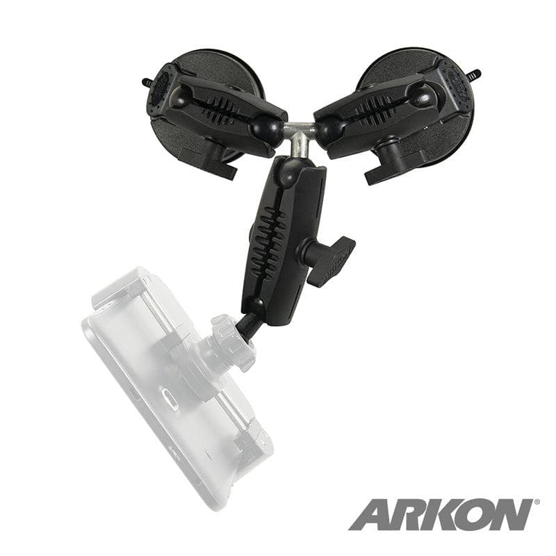 Arkon Triple Robust Double Windshield Suction Mount - 17mm Ball Compatible