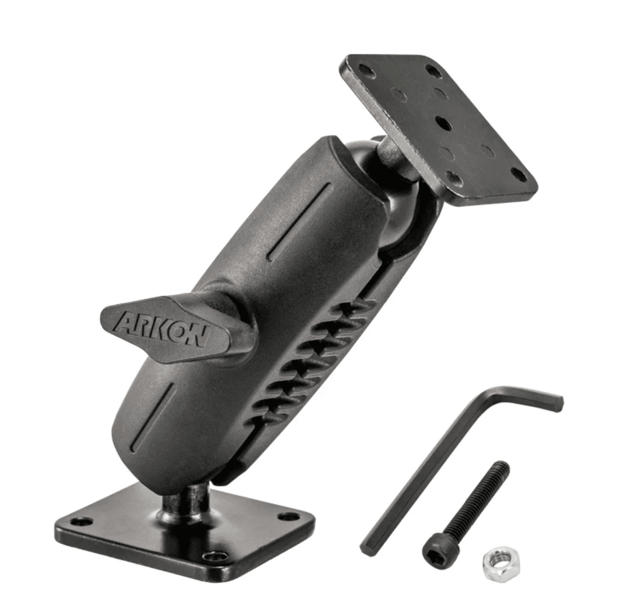 Arkon Robust Mount Shaft (Regular 6.5in Size) with Metal 25mm AMPS Adapters and Security Hardware