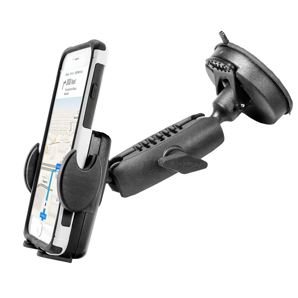 Arkon Robust Mount Series - Windshield Suction Mount with Mega Grip Holder