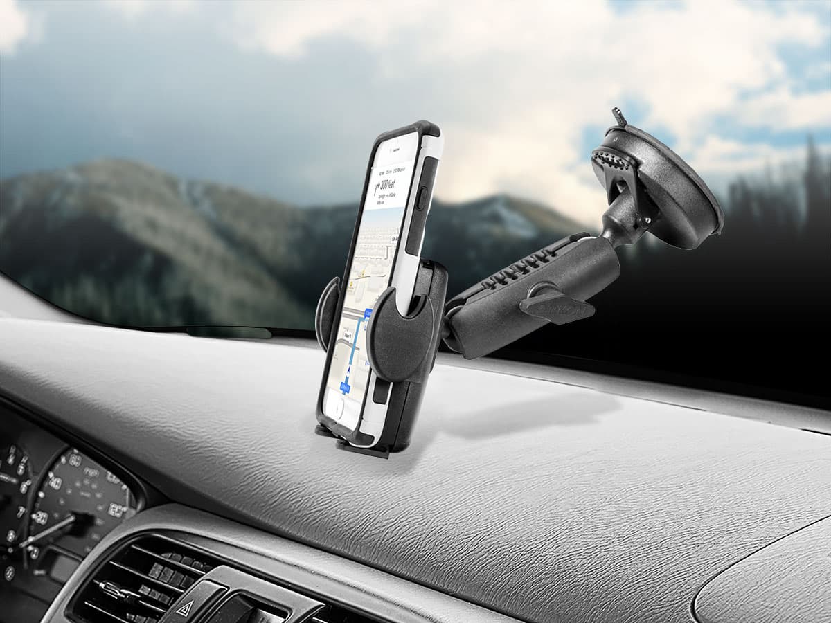 Arkon Robust Mount Series - Windshield Suction Mount with Mega Grip Holder