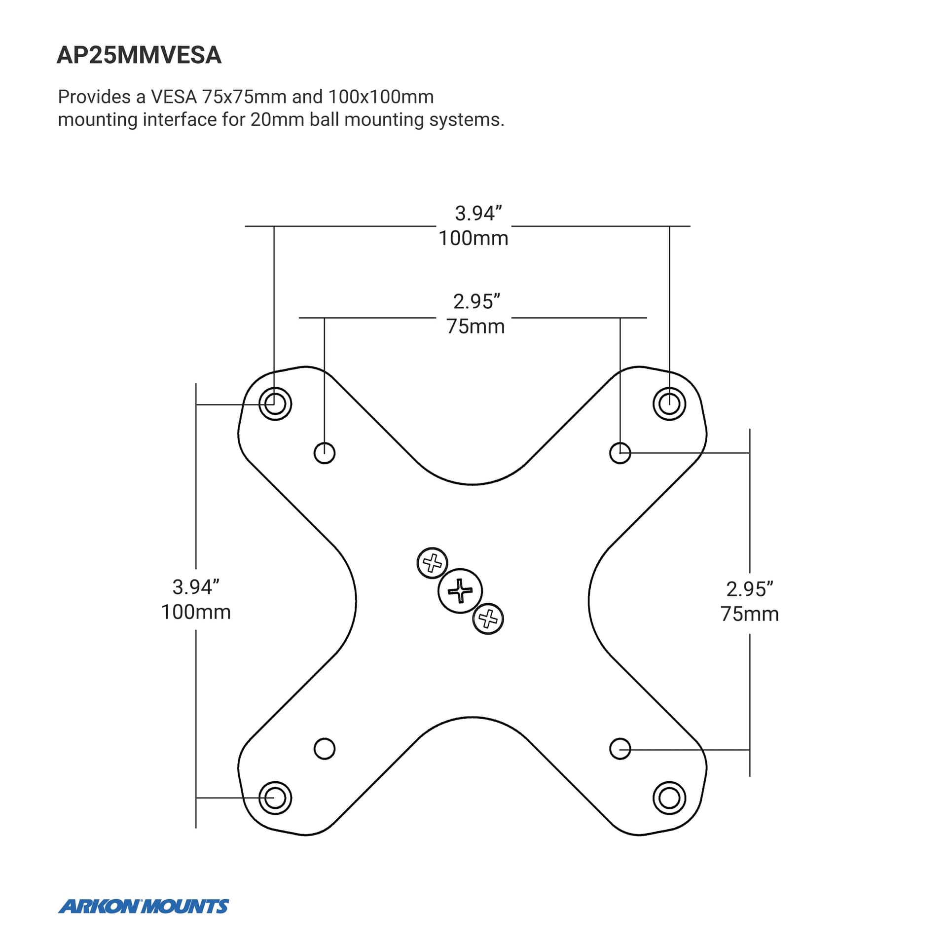 Arkon 18" Seat Rail Mount with VESA Mounting Pattern - Image 6