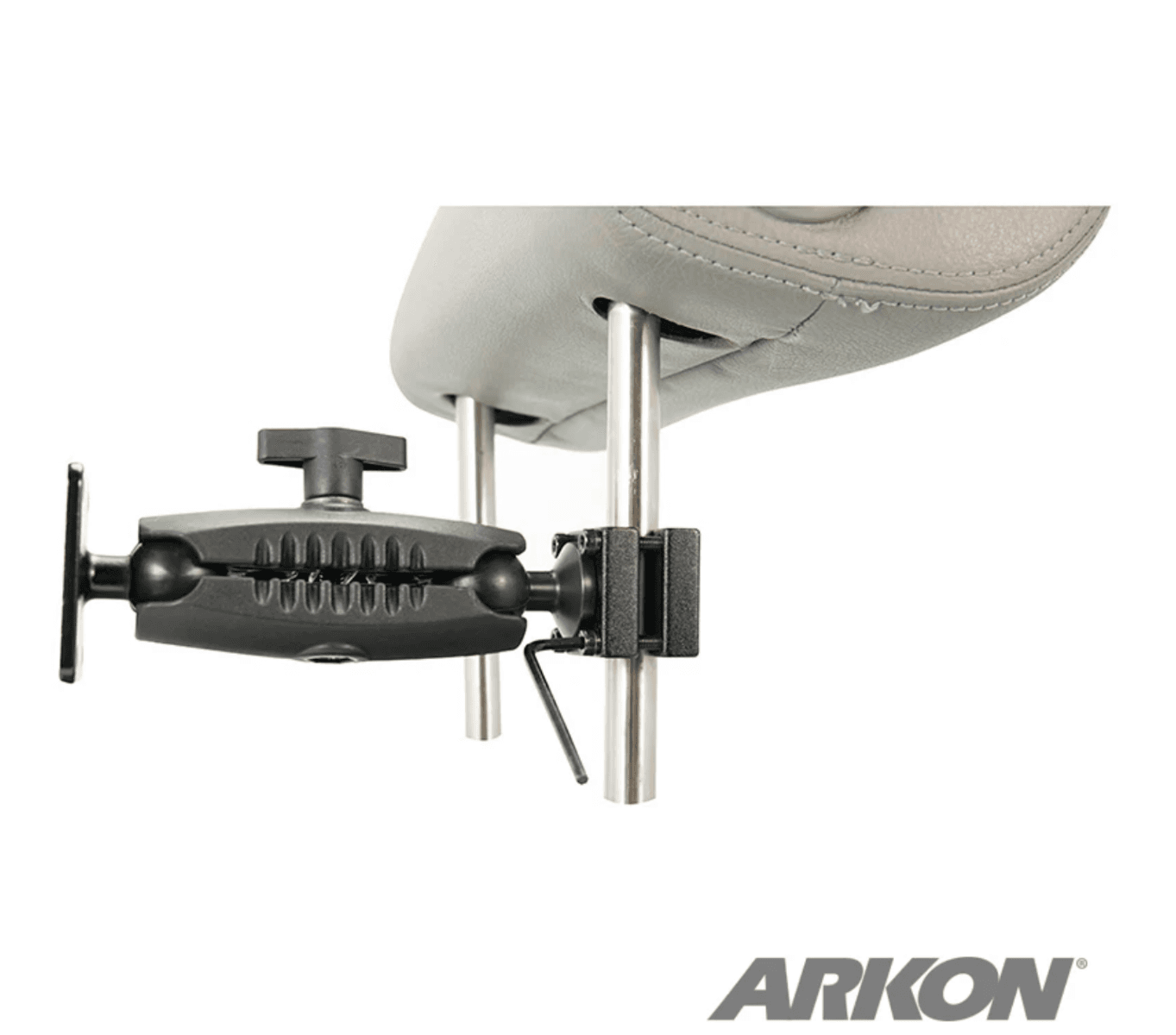 Arkon Robust Car Headrest Mount with Metal 4-Hole AMPS Head and Security Hardware