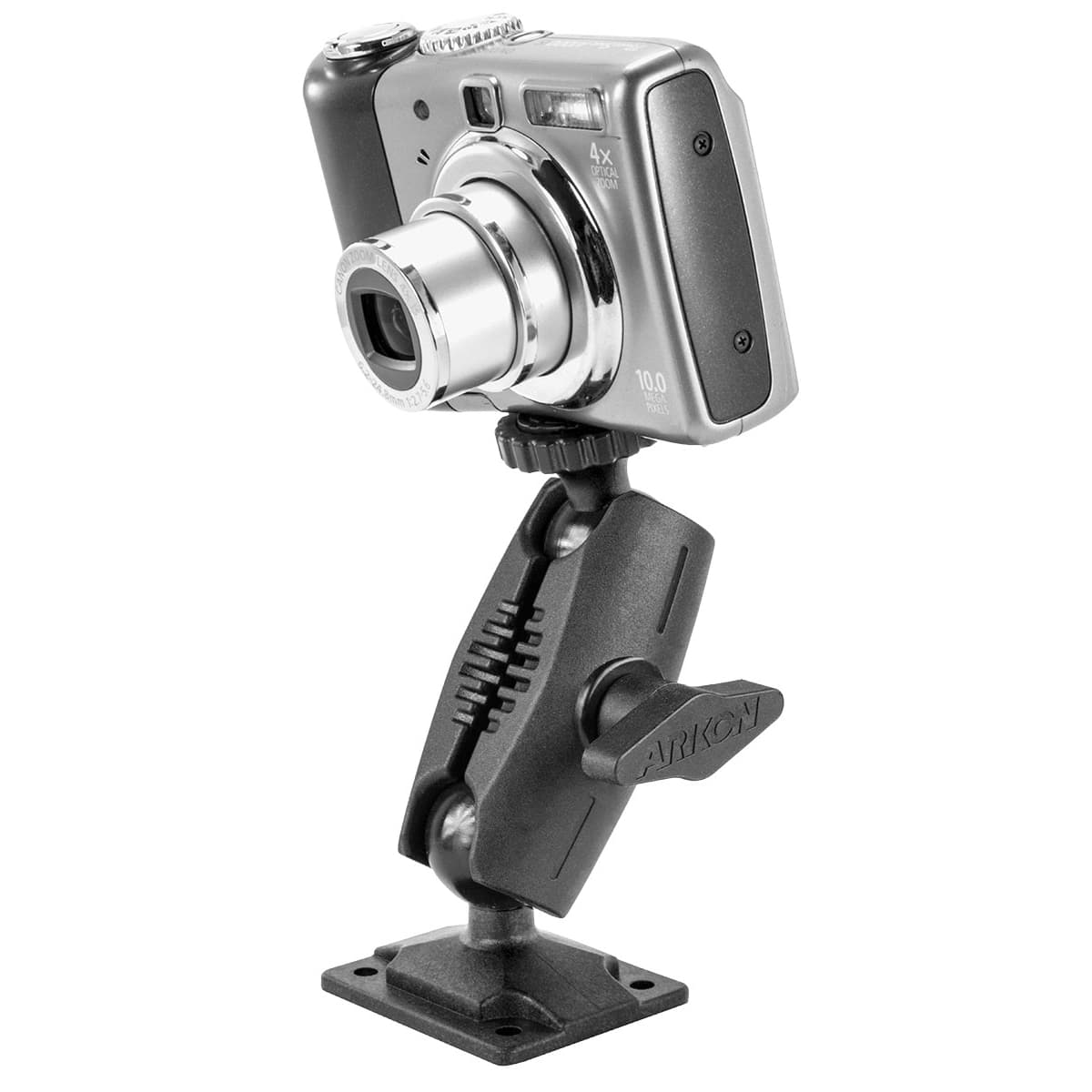 Arkon Robust Mount Small Series - MINI Shaft 4-Hole AMPS Drill Base to 1/4inch-20 Head