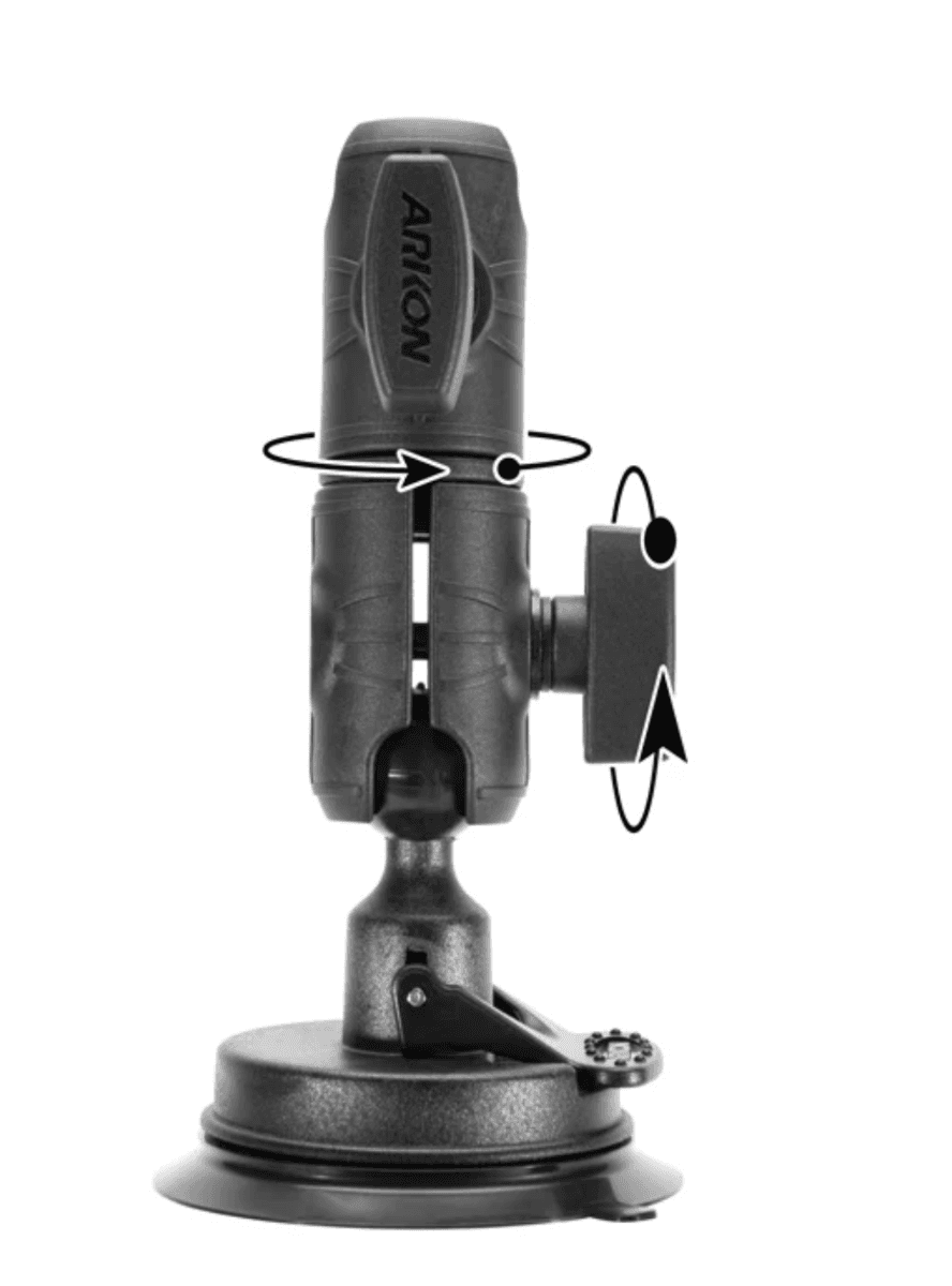 Arkon Suction Mount with Double Socket Swivel Arm