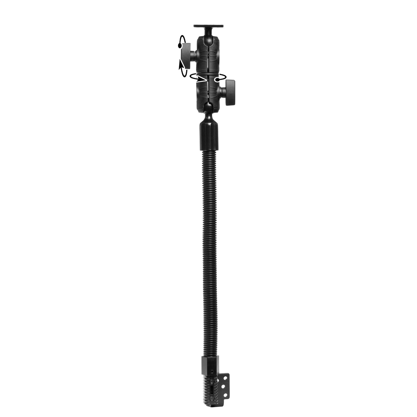 Arkon Seat Rail Mount with Double Socket Swivel Arm and AMPS Mounting Pattern - Image 2