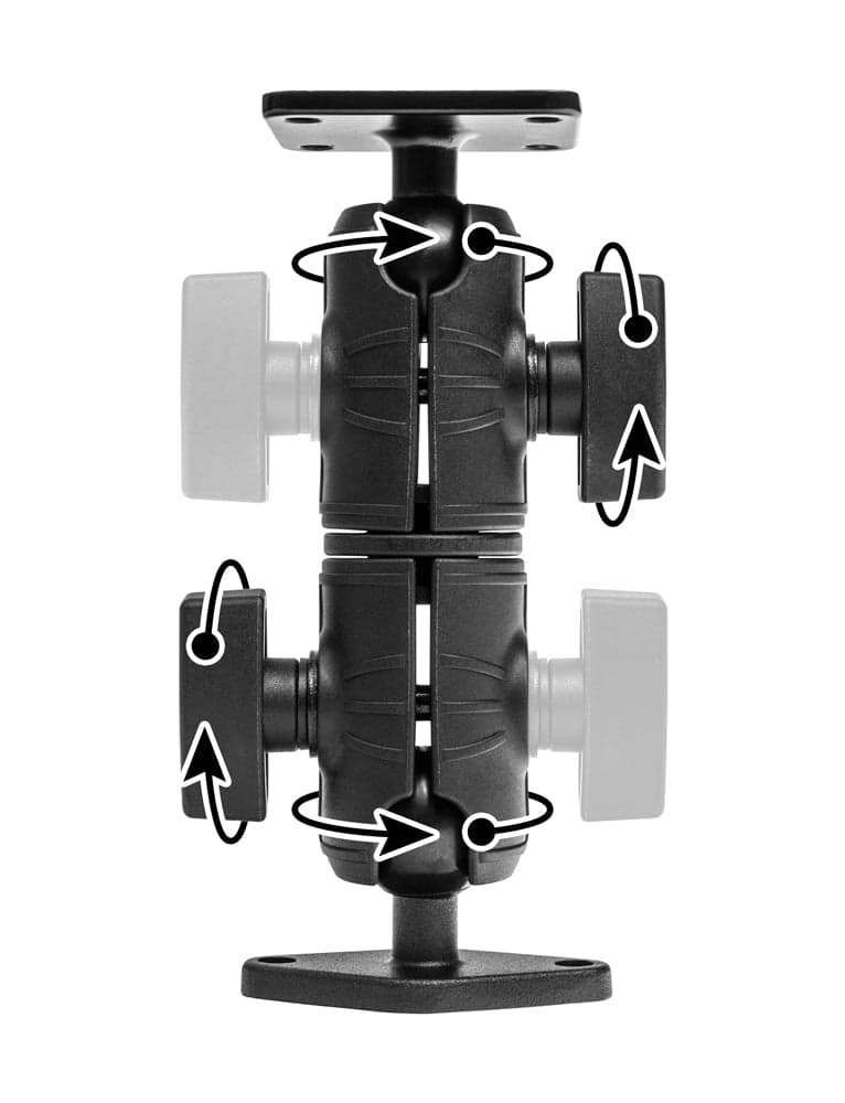 Arkon Double Socket Swivel Arm with Metal AMPS & Diamond Mount Plates - Image 7