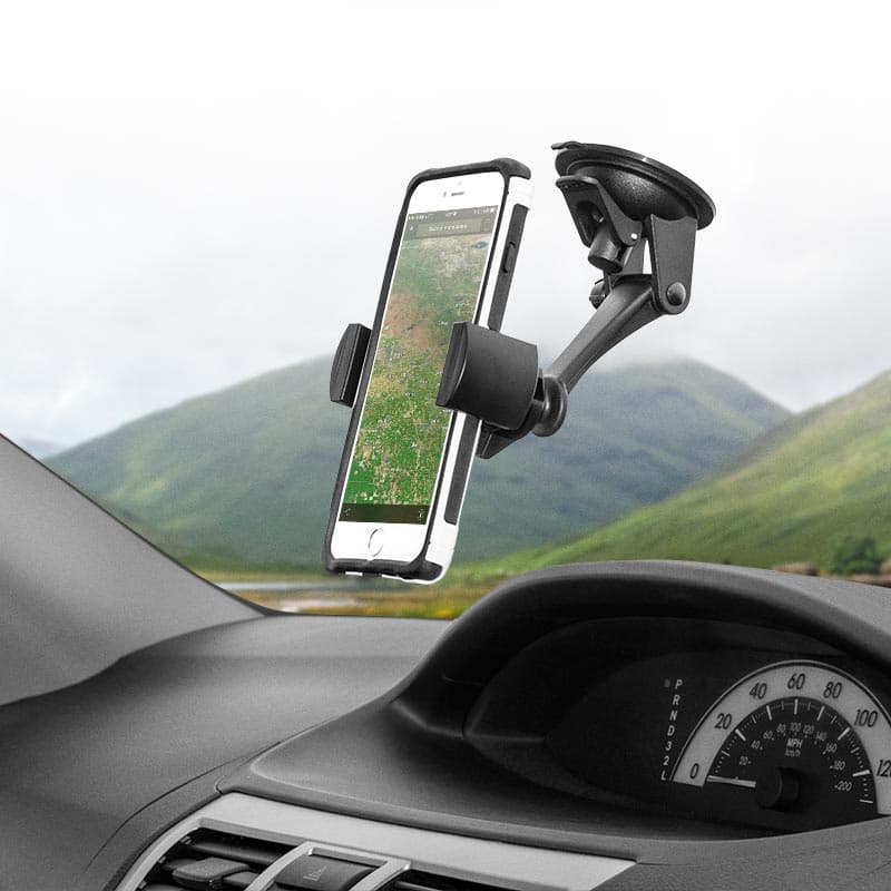 Arkon RoadVise Series - Sticky Suction Universal Smartphone Mount for Dash / Windshield (RV001WR + GN079)