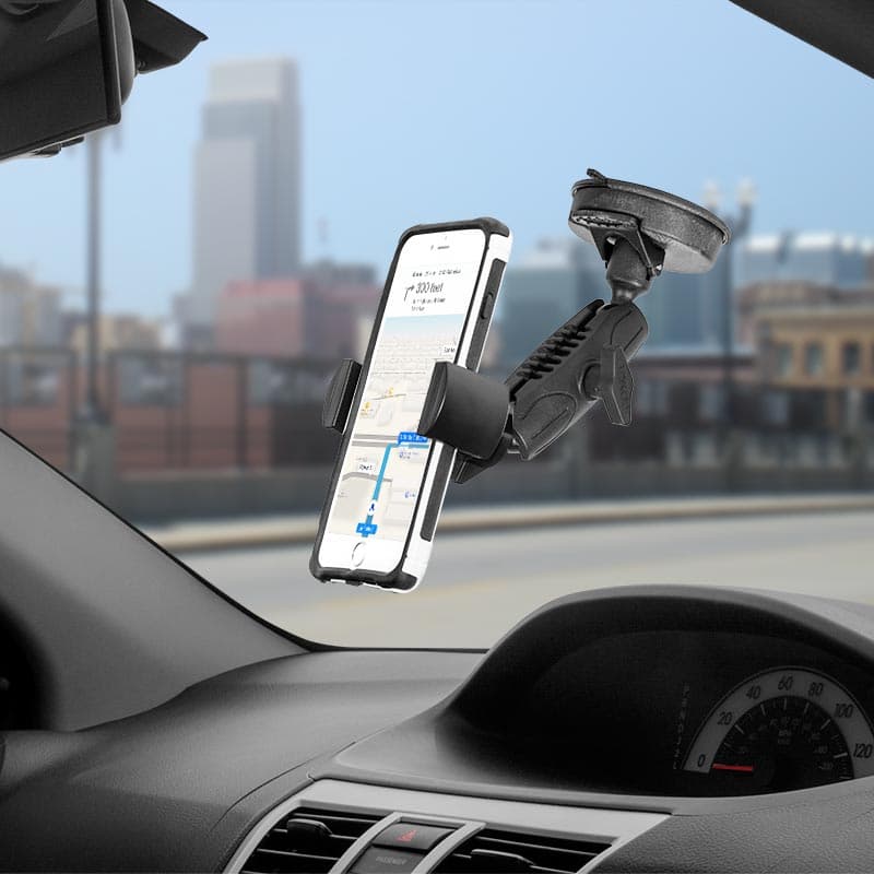 Arkon RoadVise Series - Windshield Suction Universal Smartphone Mount (RV001WR + RM0802T + SP25MM17)